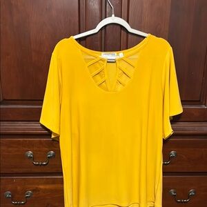 Women's Yellow Top with Cut-Out Design
